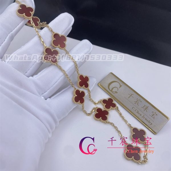 Van Cleef & Arpels Vintage Alhambra Necklace 10 Motifs Carnelian VCARD40600