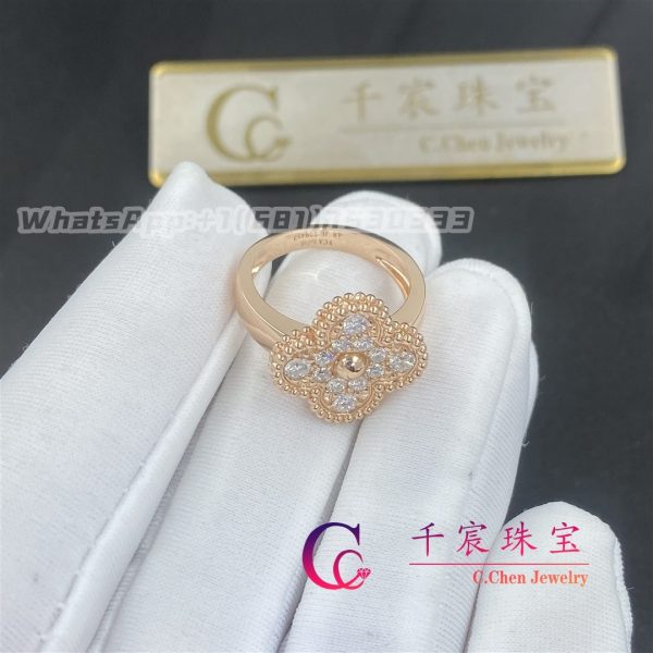 Van Cleef & Arpels Vintage Alhambra ring rose gold, Diamond VCARP2R400