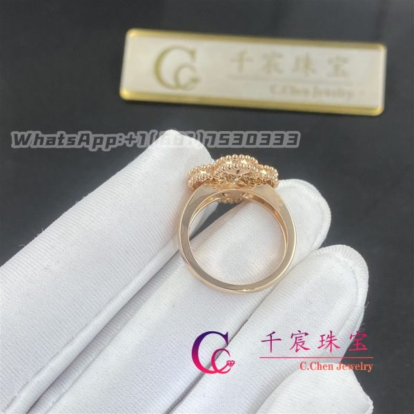 Van Cleef & Arpels Vintage Alhambra ring rose gold, Diamond VCARP2R400