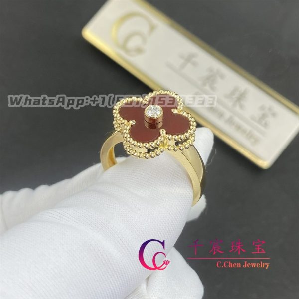 Van Cleef & Arpels Vintage Alhambra Ring Yellow Gold Carnelian VCARD40800