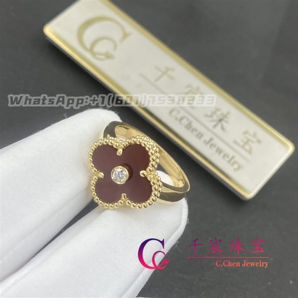 Van Cleef & Arpels Vintage Alhambra Ring Yellow Gold Carnelian VCARD40800