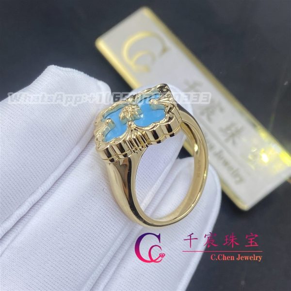 Buccellati Opera Color Ring in 18k Yellow Gold with Turquoise