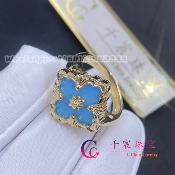 Buccellati Opera Color Ring in 18k Yellow Gold with Turquoise