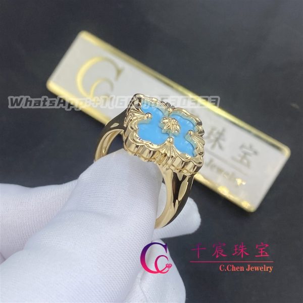 Buccellati Opera Color Ring in 18k Yellow Gold with Turquoise