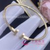 Tiffany T Pavé Diamond Wire Bangle in Yellow Gold 73588235