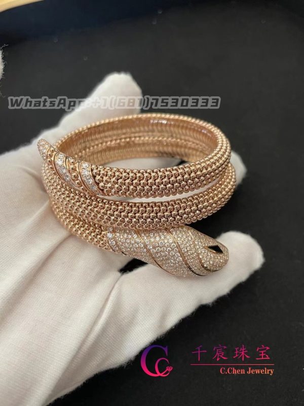 Bulgari Serpenti two-coil 18 kt rose gold bracelet 358431