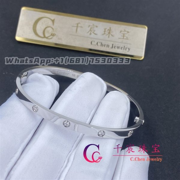 Cartier Love Bracelet, Small Model 18K White Gold and 10 Diamonds B6048017