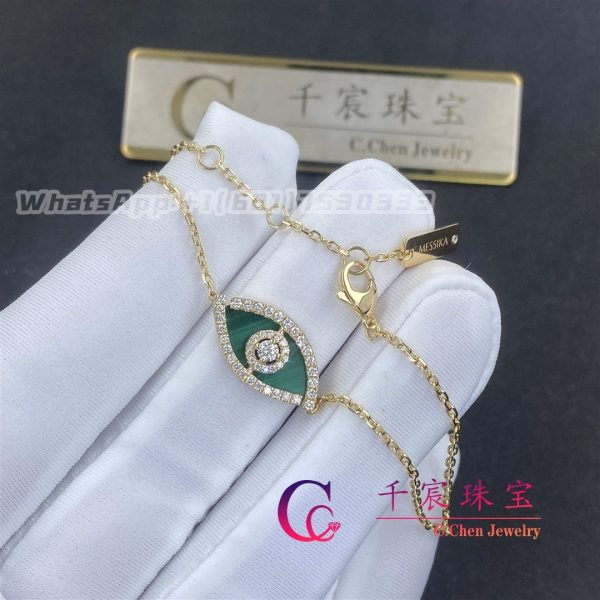 Messika Lucky Eye Malachite Yellow Gold For Her Diamond Bracelet 12888-YG