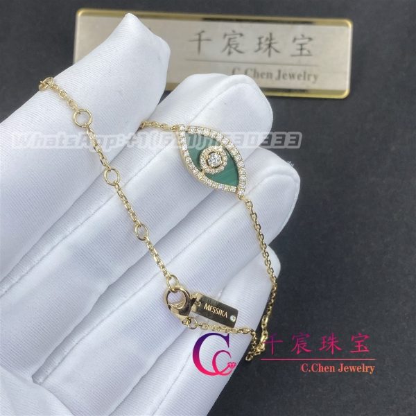 Messika Lucky Eye Malachite Yellow Gold For Her Diamond Bracelet 12888-YG