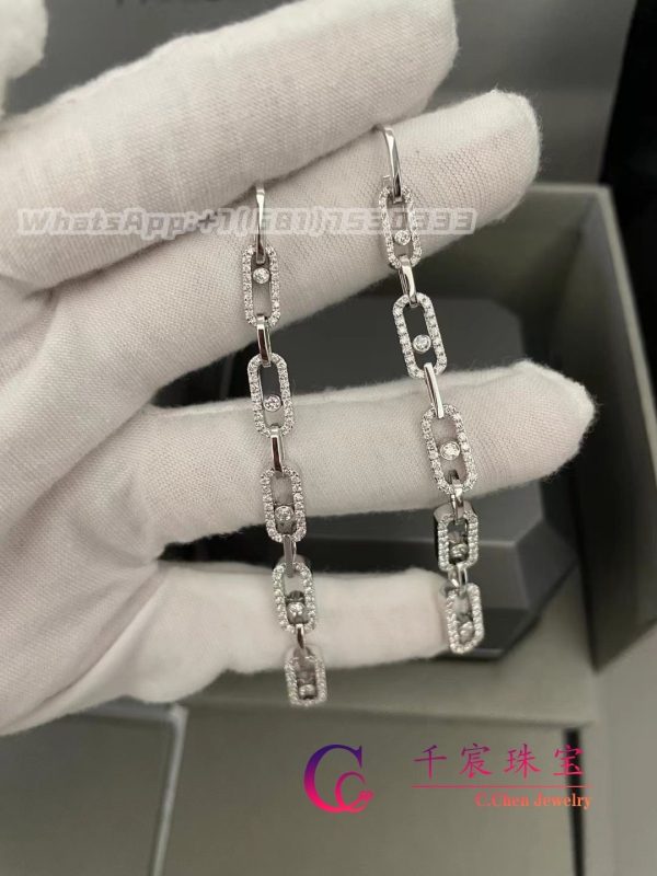 Messika Move Link Multi Pendant Earrings White Gold Diamond Earrings 12011-WG