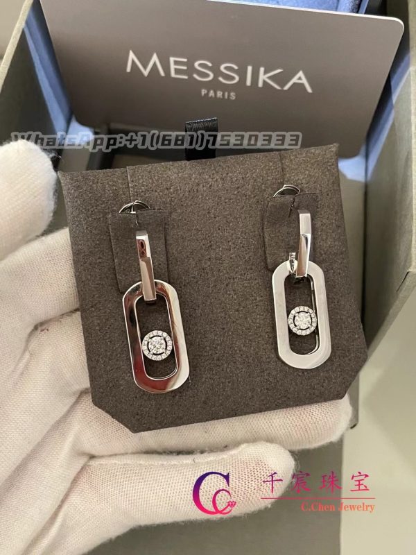 Messika So Move XL Pendant Earrings White Gold For Her Diamond Earrings 13132-WG