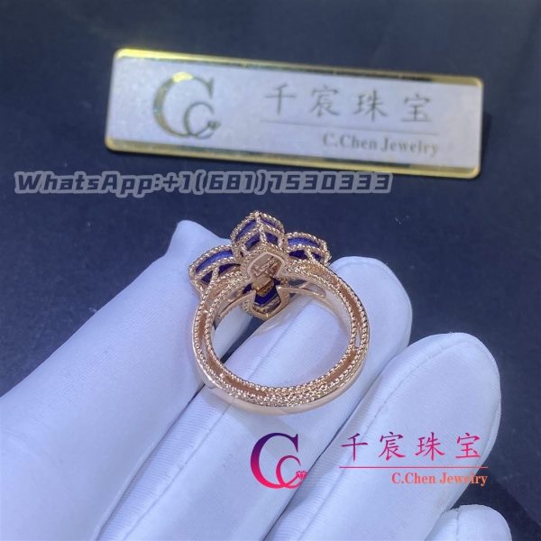 Roberto Coin Princess Flower ring rose gold with lapis lazuli Small version 20mm