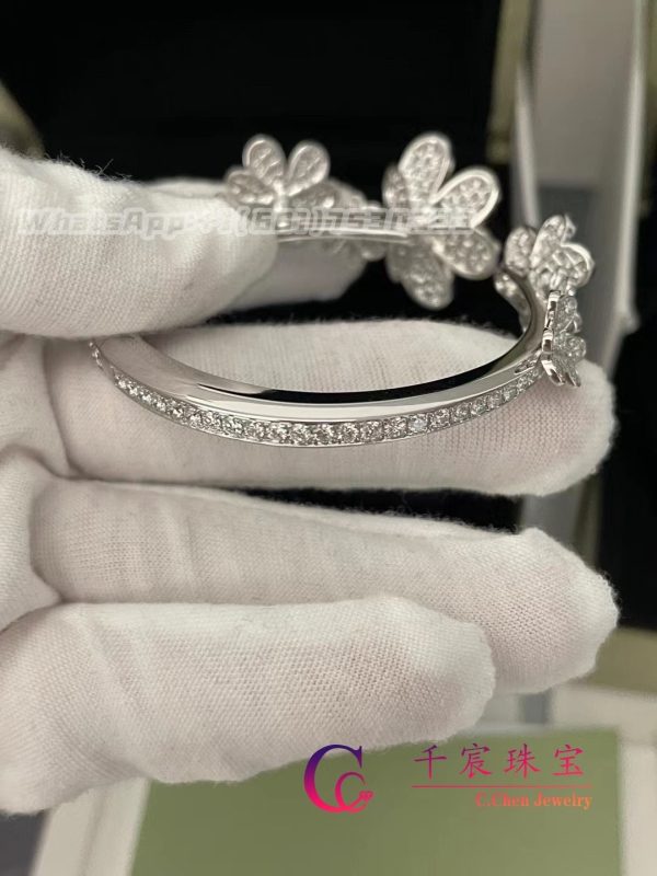 Van Cleef & Arpels Frivole bracelet, 7 flowers, medium model 18K white gold, Diamond VCARPDYB00