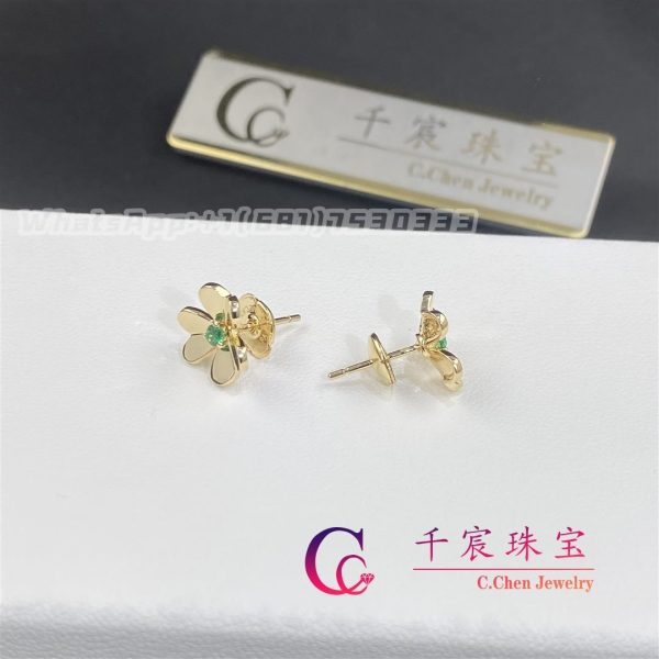 Van Cleef & Arpels Frivole earrings, mini model 18K yellow gold, Emerald VCARP7SD00