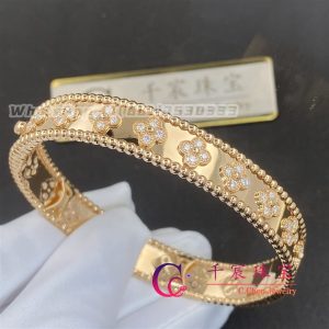 Van Cleef & Arpels Perlée clovers bracelet 18k Rose Gold and Diamond VCARP3O200