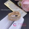 Van Cleef & Arpels Perlée diamonds duo ring 18K rose gold, Diamond VCARP9XP00