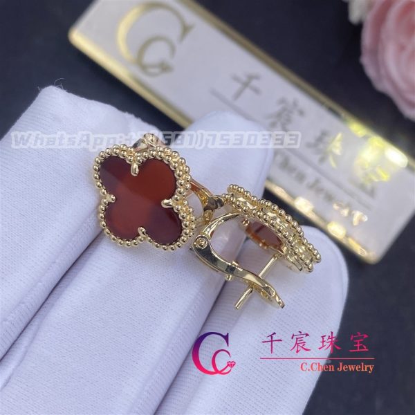 Van Cleef & Arpels Vintage Alhambra Earrings Carnelian VCARD40400