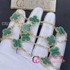 Van Cleef & Arpels Vintage Alhambra Necklace, 10 Motifs in 18K Yellow Gold and Malachite VCARO3QJ00