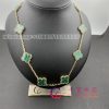 Van Cleef & Arpels Vintage Alhambra Necklace, 10 Motifs in 18K Yellow Gold and Malachite VCARO3QJ00