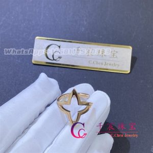 Louis Vuitton Ombre Blossom Open Ring, Pink Gold and Diamonds Q0I23A