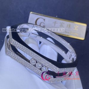 Messika Move Pei Pavé Cuff White Gold Diamond Bracelet 06750-WG